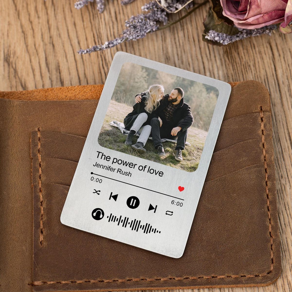 CUSTOMIZED Wallet Card - Your Photo, Message, Spotify Song Code backside Best for Special Occasion Gift For Loved One (Calendar Wallet Card)