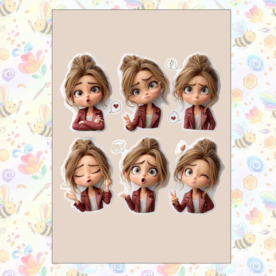 Vinyl Self-Adhesive Sticker for Laptop, Journal, Guitar, Mobile - Waterproof Residue Free ( Cute girl )