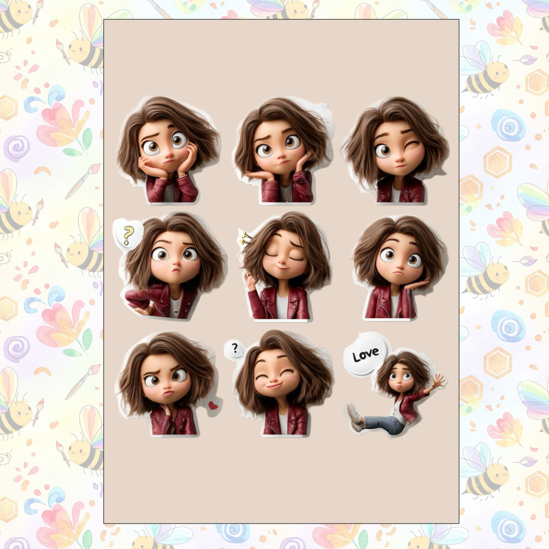 Vinyl Self-Adhesive Sticker for Laptop, Journal, Guitar, Mobile - Waterproof Residue Free ( Cute girl )