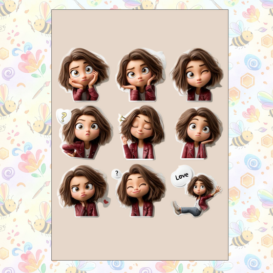 Vinyl Self-Adhesive Sticker for Laptop, Journal, Guitar, Mobile - Waterproof Residue Free ( Cute girl )