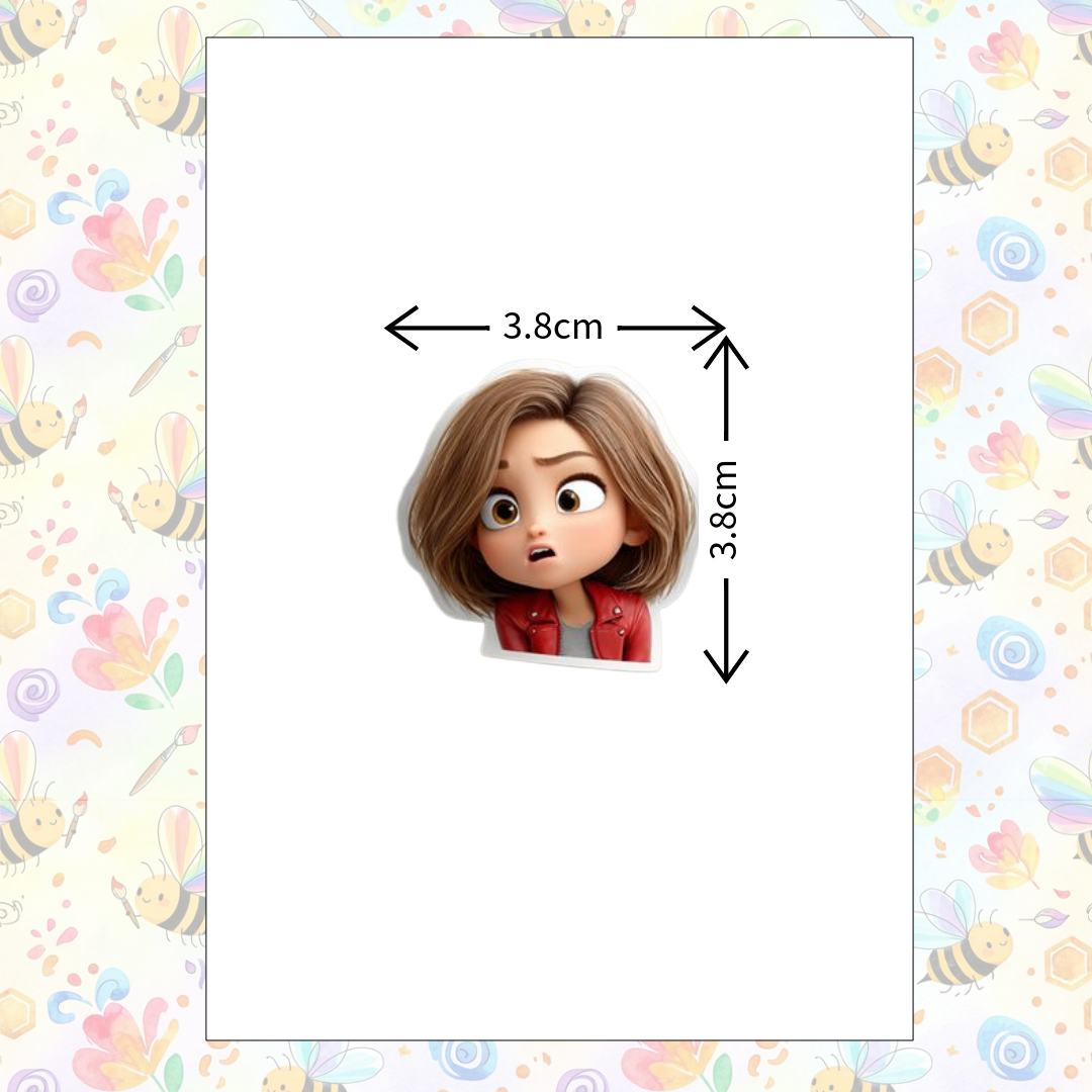 Vinyl Self-Adhesive Sticker for Laptop, Journal, Guitar, Mobile - Waterproof Residue Free ( Cute girl )