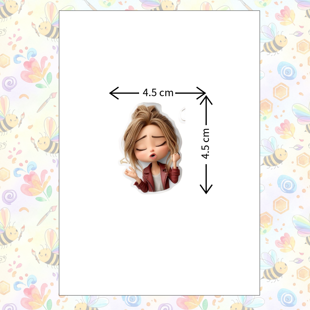 Vinyl Self-Adhesive Sticker for Laptop, Journal, Guitar, Mobile - Waterproof Residue Free ( Cute girl )