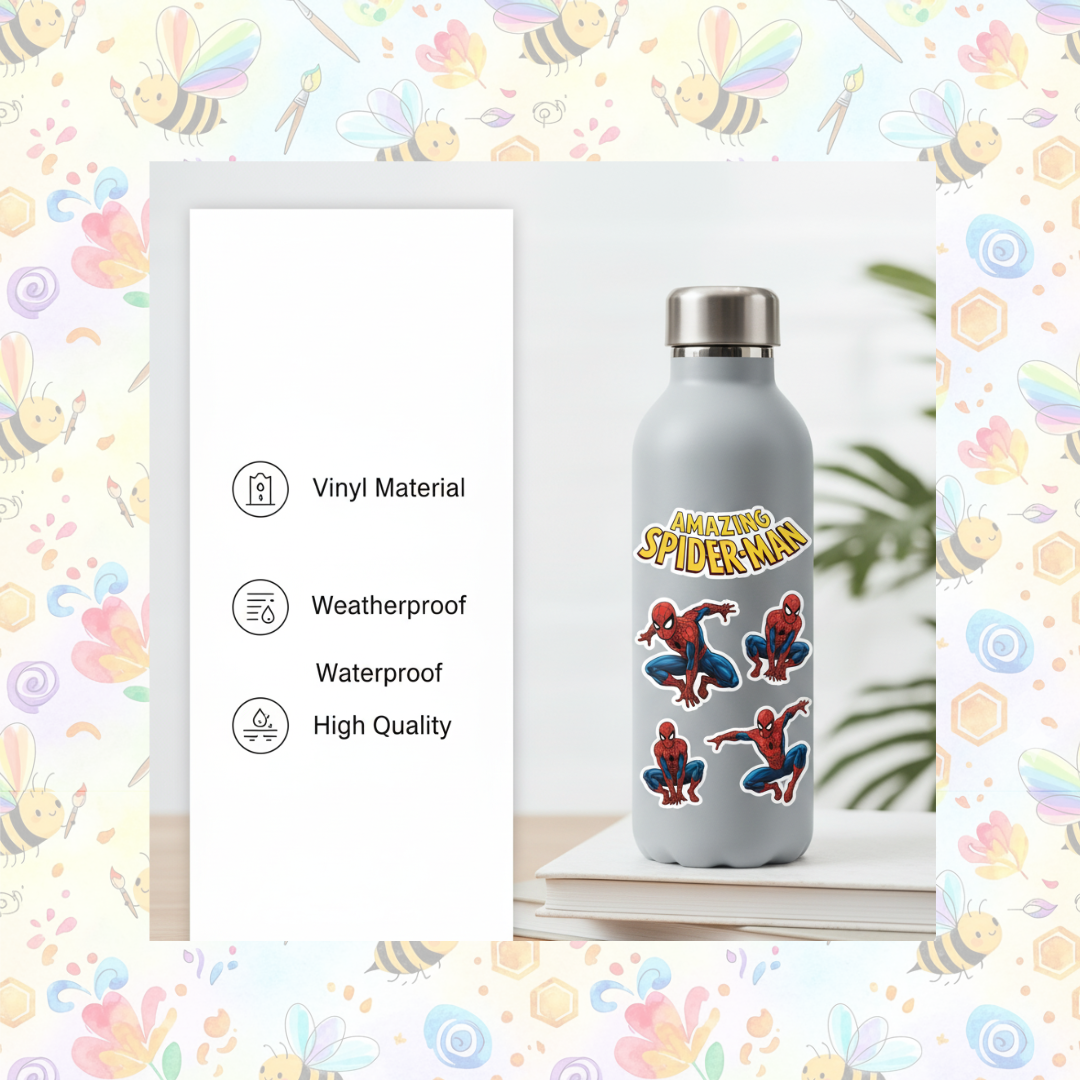 Vinyl Self-Adhesive Sticker for Laptop, Journal, Guitar, Mobile - Waterproof Residue Free (Marvel)