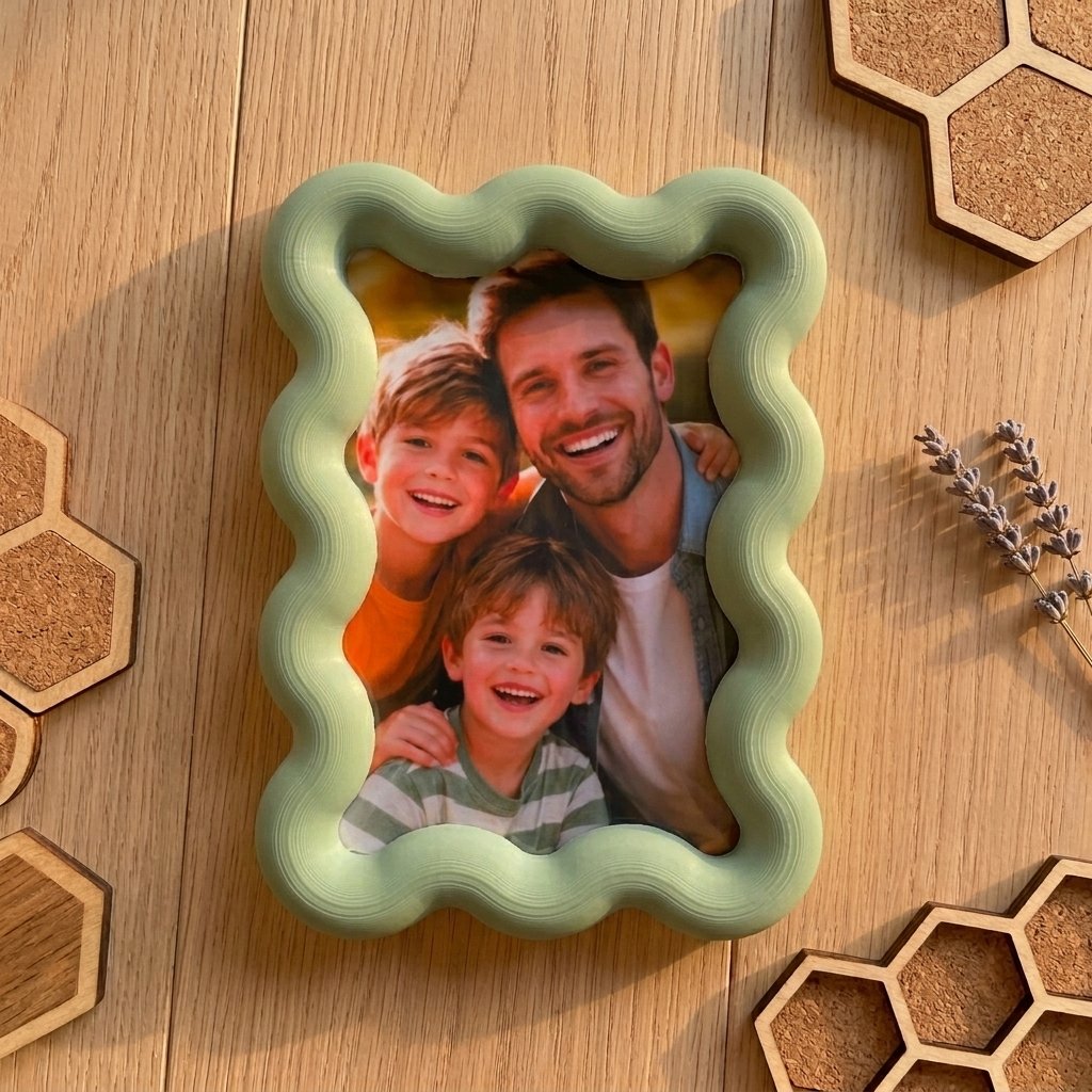 Personalized Wavy Photo Fridge Magnet | 3D Printed