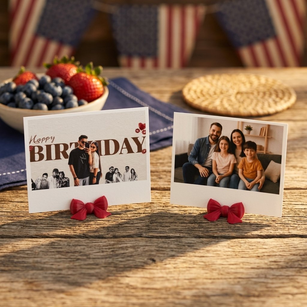 Custom Landscape Polaroid Photo Prints + Stand (Pack of 8)