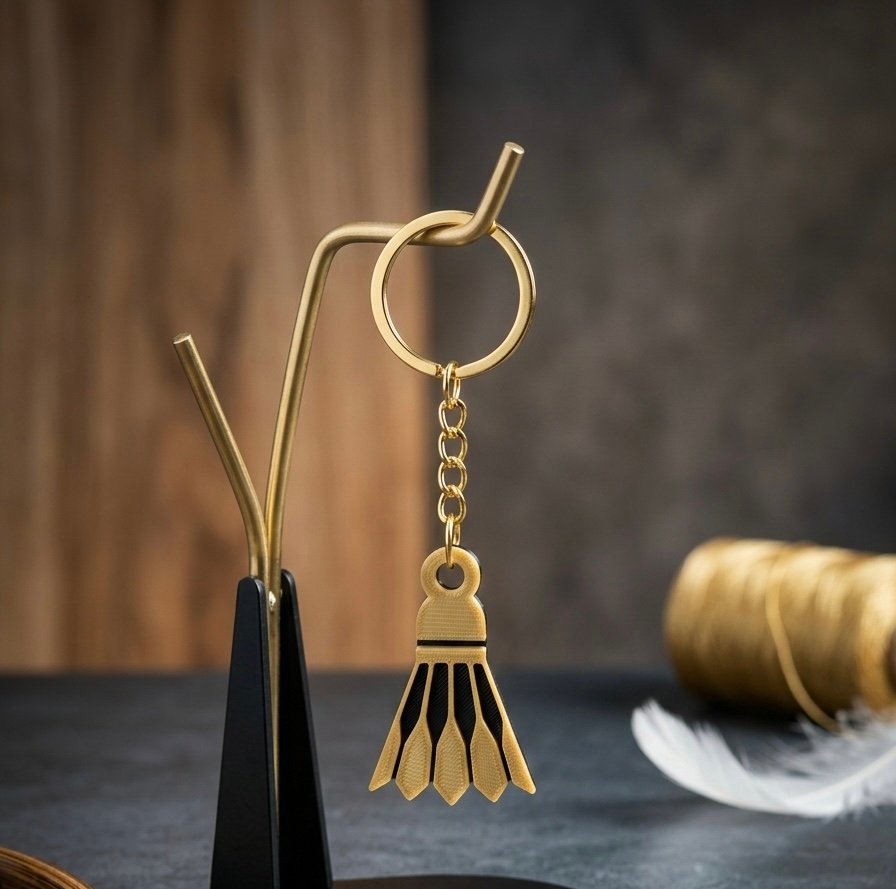 3d printed shuttlecock keychain