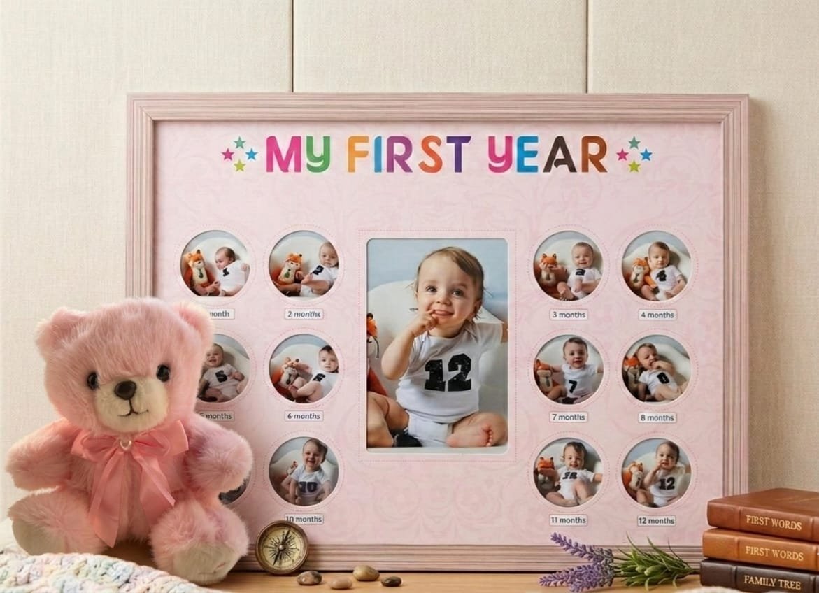 12-Month Baby Milestone Photo Frame