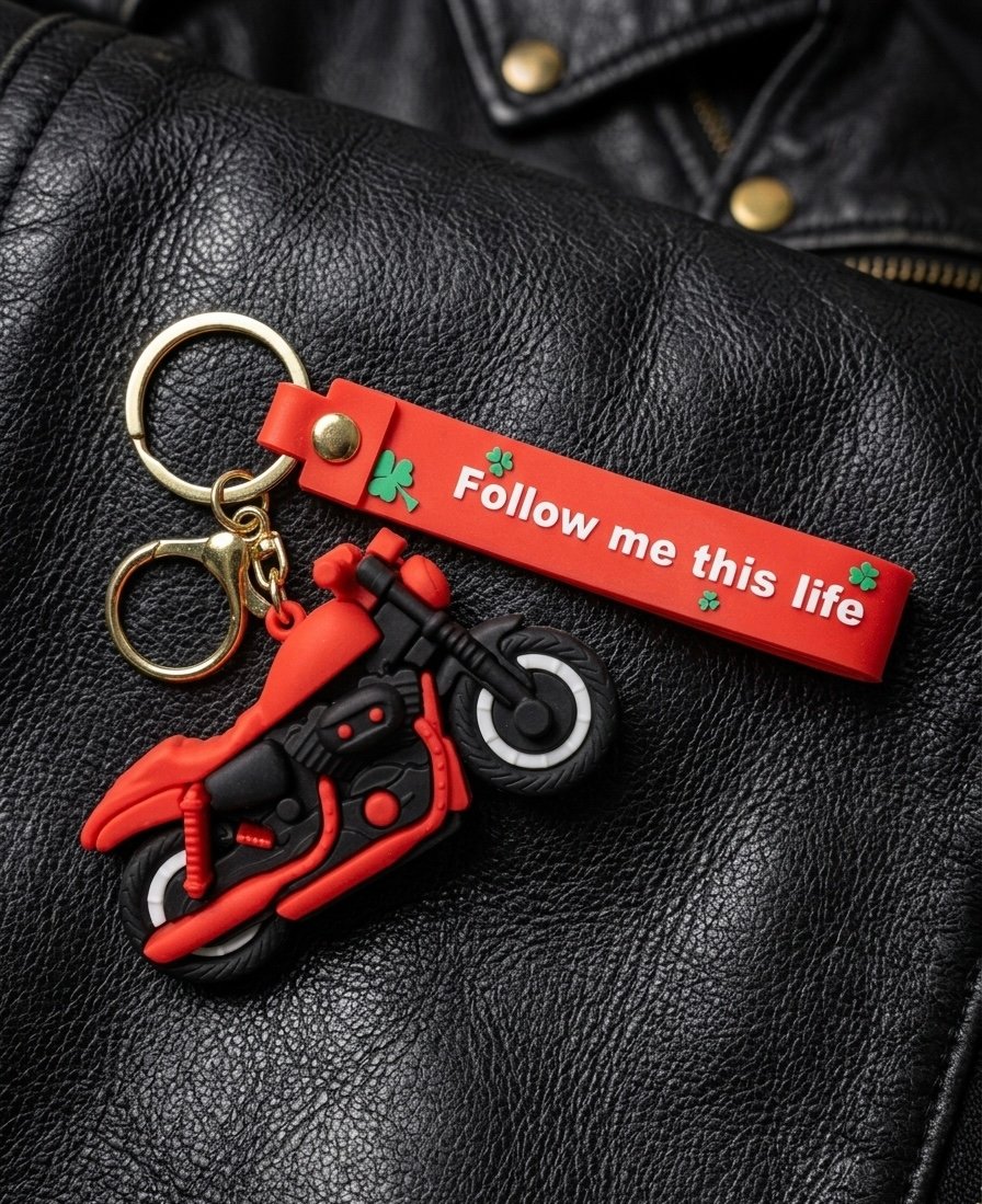 Matte Red Sport bike Keychain