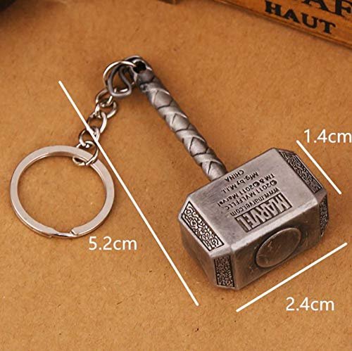 thor hammer marvel avengers anti rust metal keychain & keyring for men, women,girls and boys for (thor lovers)