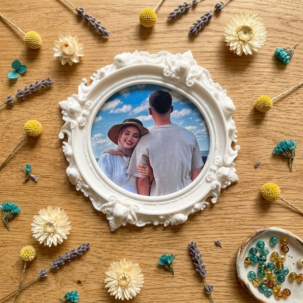 vintage photo frames & fridge magnet