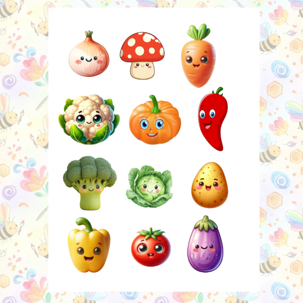 Vegetable Fridge Magnets Set – 12 Pcs Waterproof