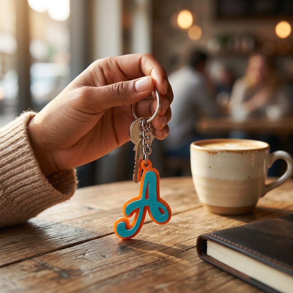 Custom 3D Printed Alphabet Keychain