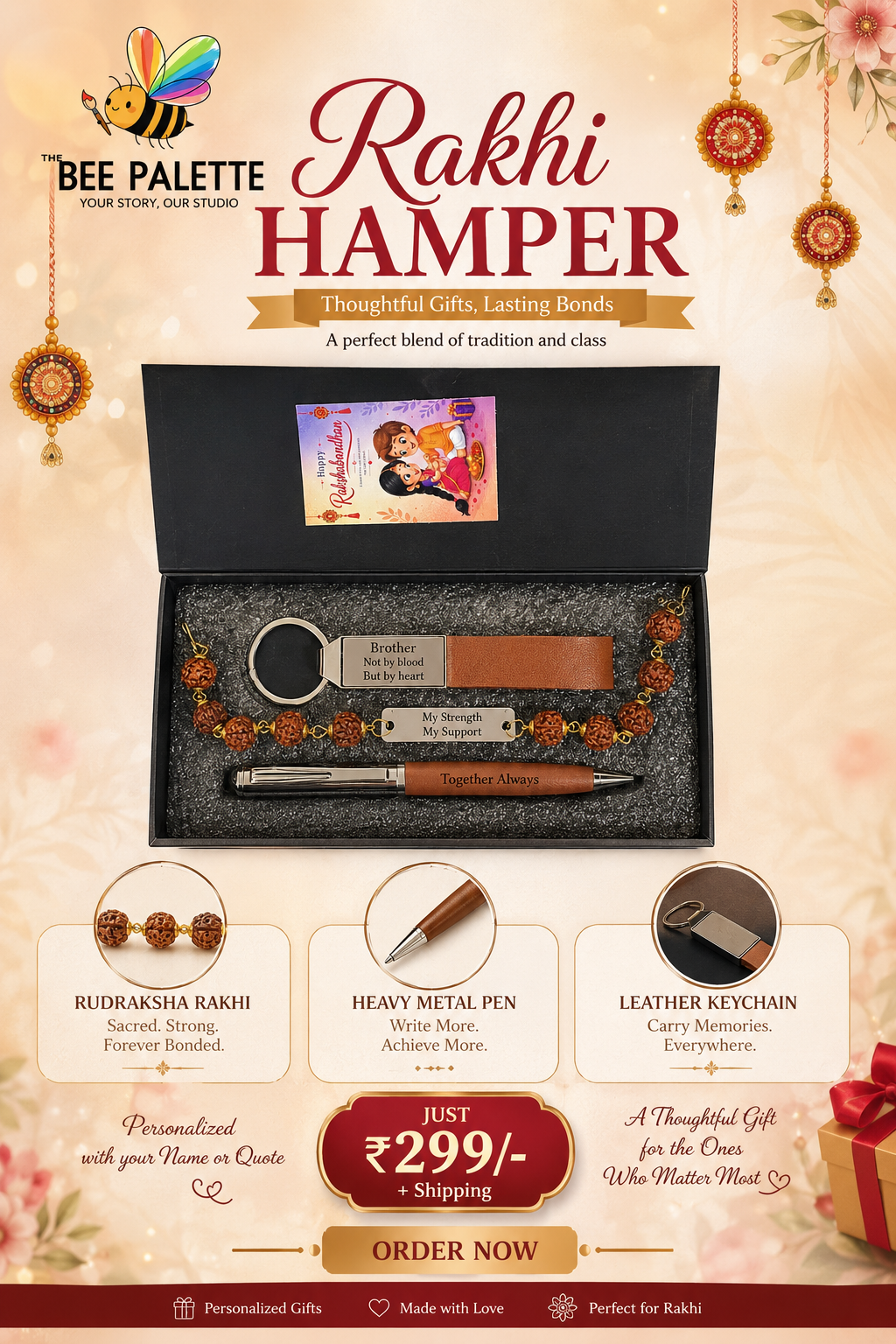 Personalized 3-in-1 Rakhi Gift Hamper