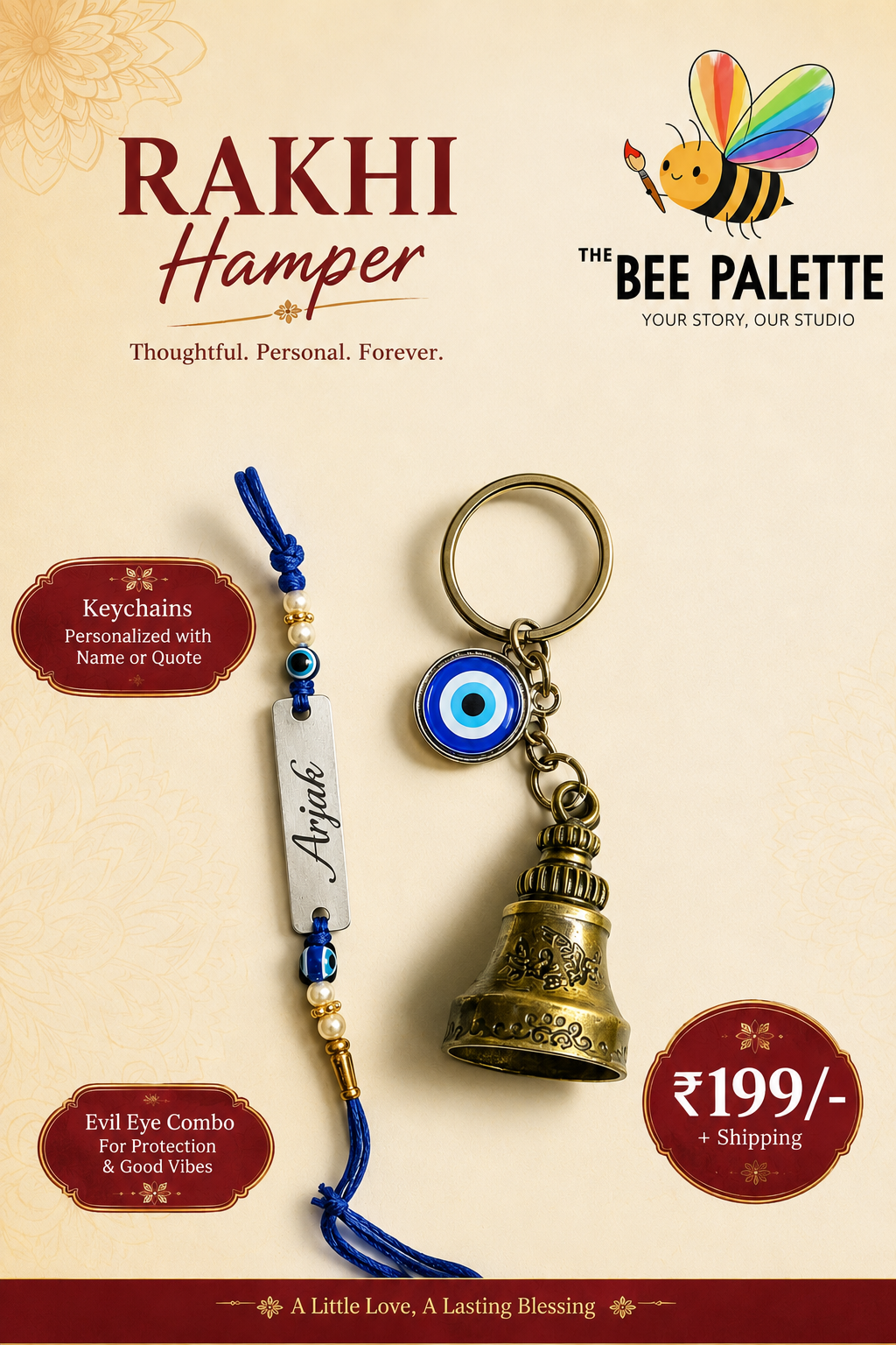 Personalized Evil Eye Rakhi Hamper