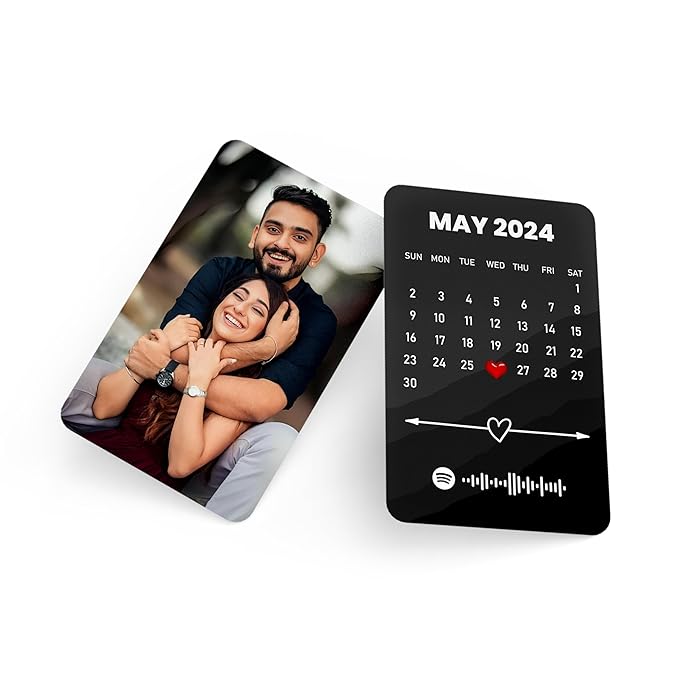 CUSTOMIZED Wallet Card - Your Photo, Message, Spotify Song Code backside Best for Special Occasion Gift For Loved One (Calendar Wallet Card)