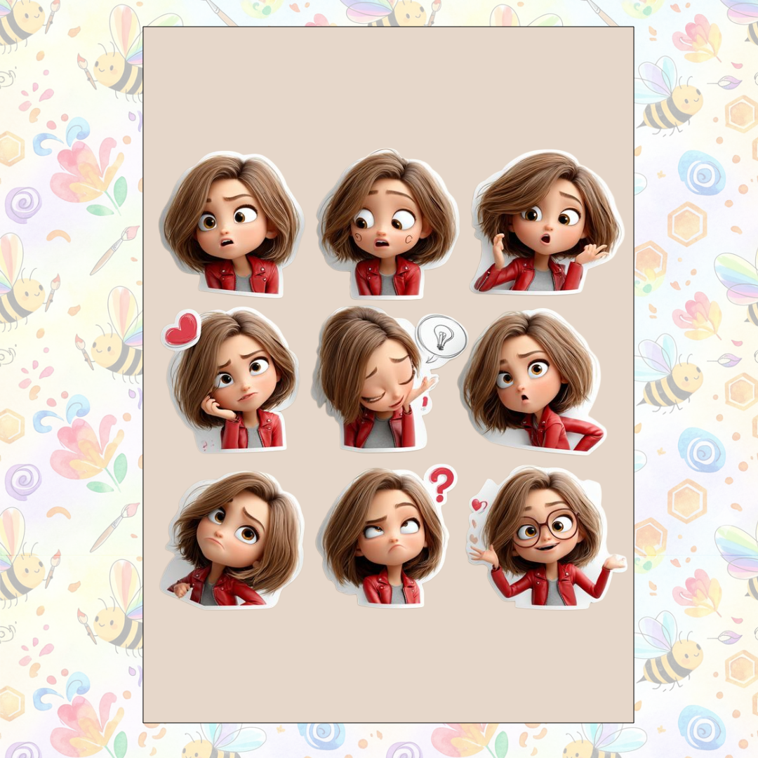 Vinyl Self-Adhesive Sticker for Laptop, Journal, Guitar, Mobile - Waterproof Residue Free ( Cute girl )