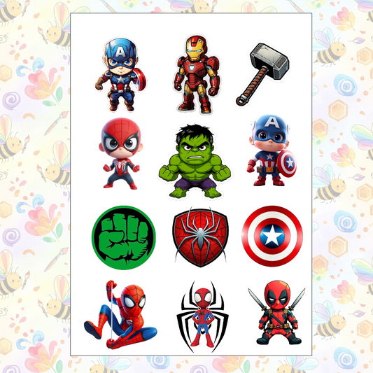 Vinyl Self-Adhesive Sticker for Laptop, Journal, Guitar, Mobile - Waterproof Residue Free (Marvel)