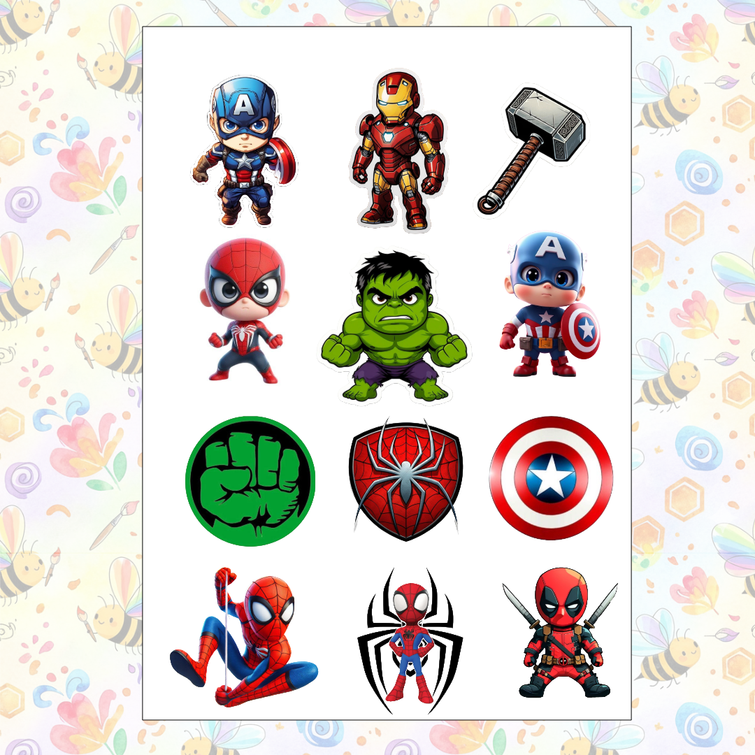 Vinyl Self-Adhesive Sticker for Laptop, Journal, Guitar, Mobile - Waterproof Residue Free (Marvel)