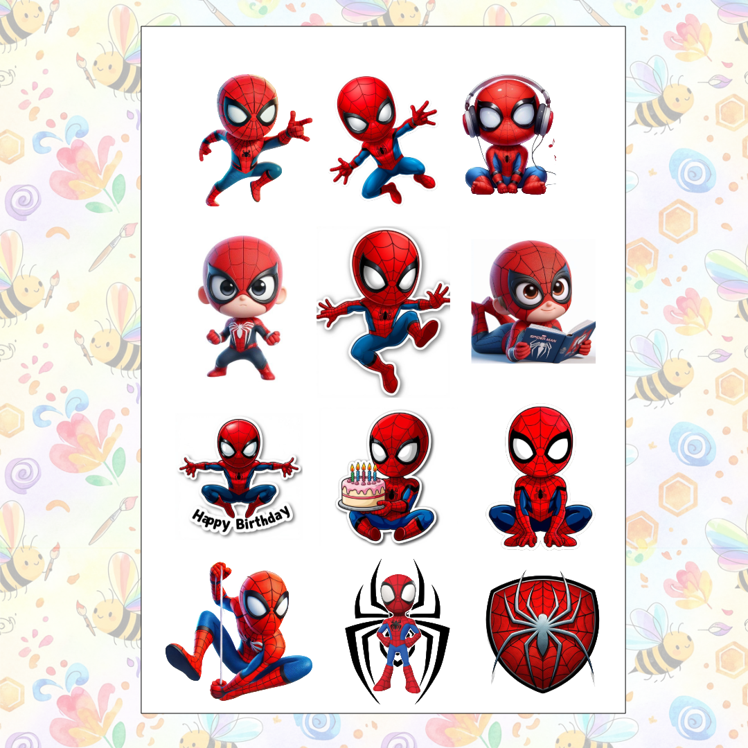 Vinyl Self-Adhesive Sticker for Laptop, Journal, Guitar, Mobile - Waterproof Residue Free (Spider man)