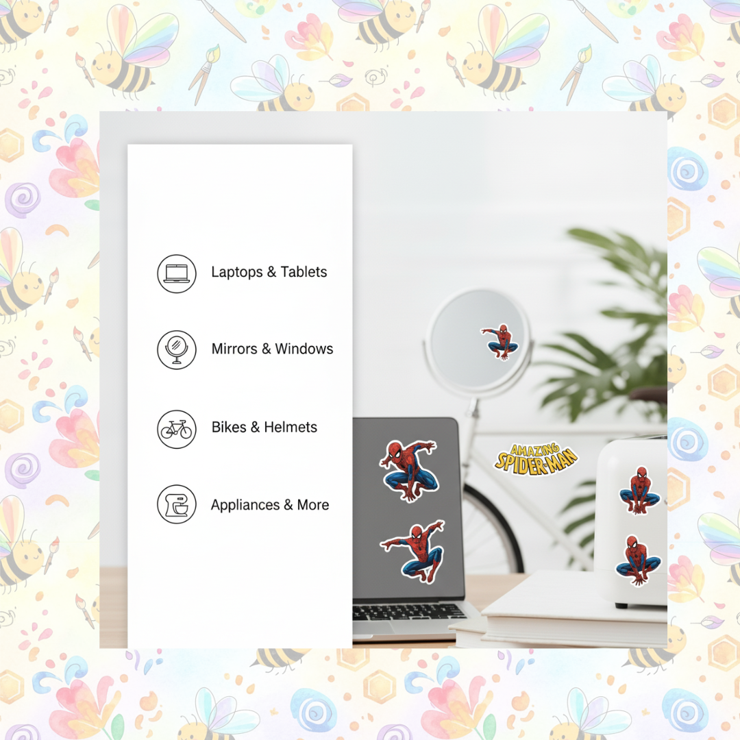 Vinyl Self-Adhesive Sticker for Laptop, Journal, Guitar, Mobile - Waterproof Residue Free (Marvel)